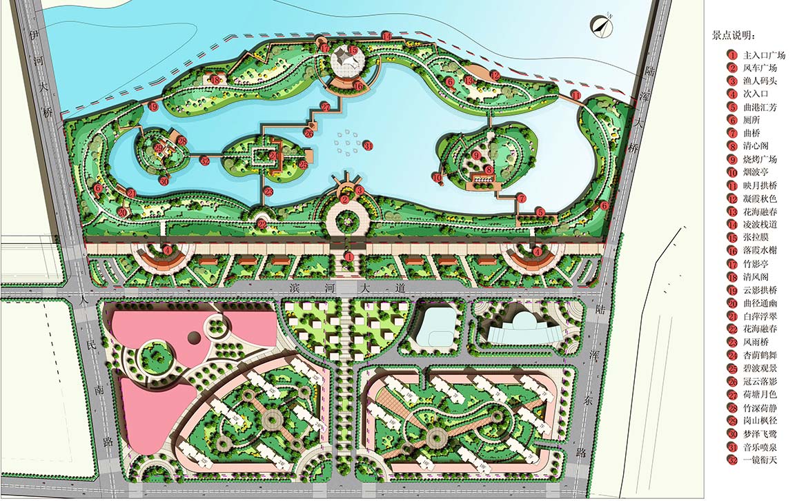 陸渾湖國家濕地公園景觀設計平面圖