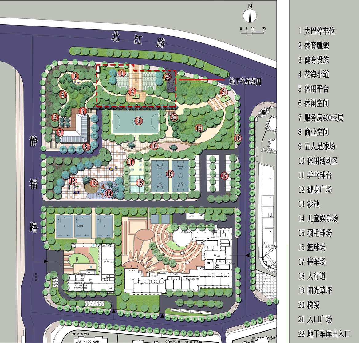 清遠靜福廣場地塊整體規劃設計平面圖